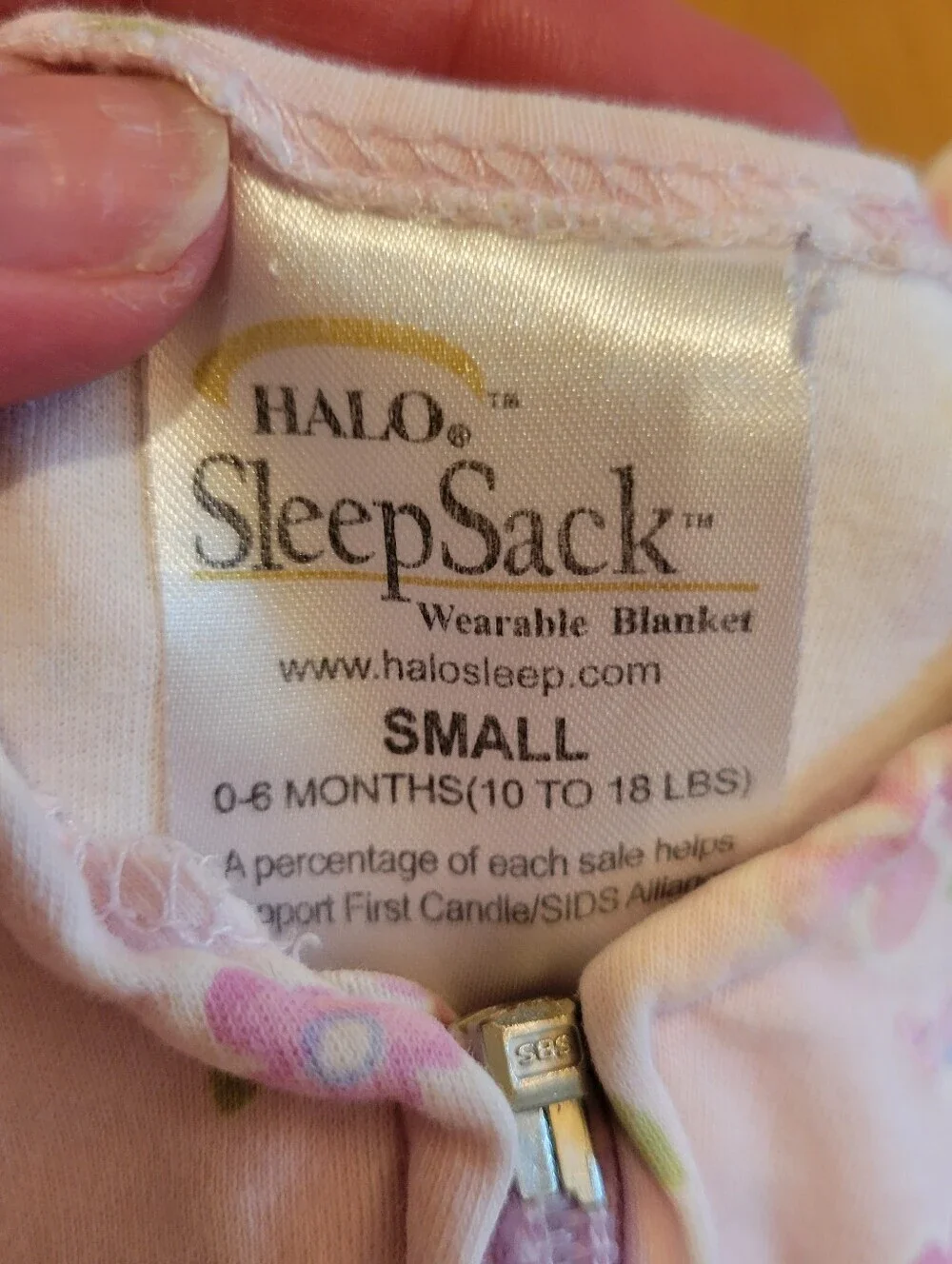 Halo Sleep Sack Wearable Blanket Pink Floral Size Small 0-6 Months